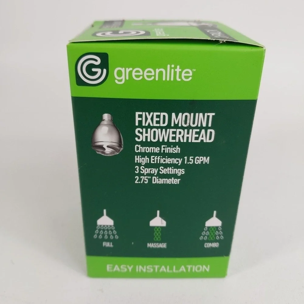 Greenlite Water Saving‎ High Efficiency Showerhead Three Settings  NIB